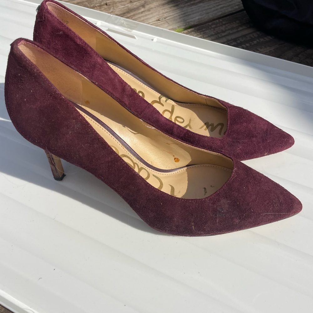 Brown suede Sam Edelman heels -Women's Vienna Pointed Toe Mid Heel Pumps